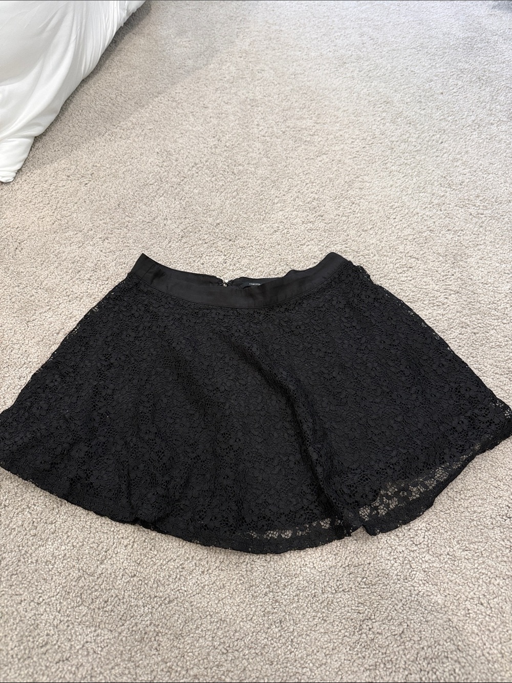 Forever 21 Black Lace Mini Skirt
